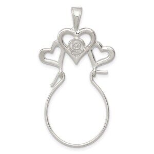 Million Charms 925 Sterling  Silver Heart Charm Holder